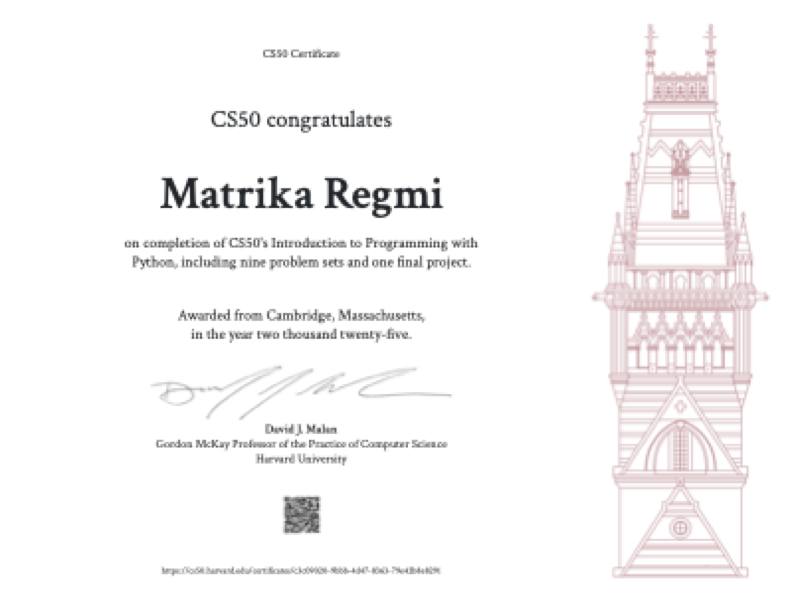 CS50 Python Certificate