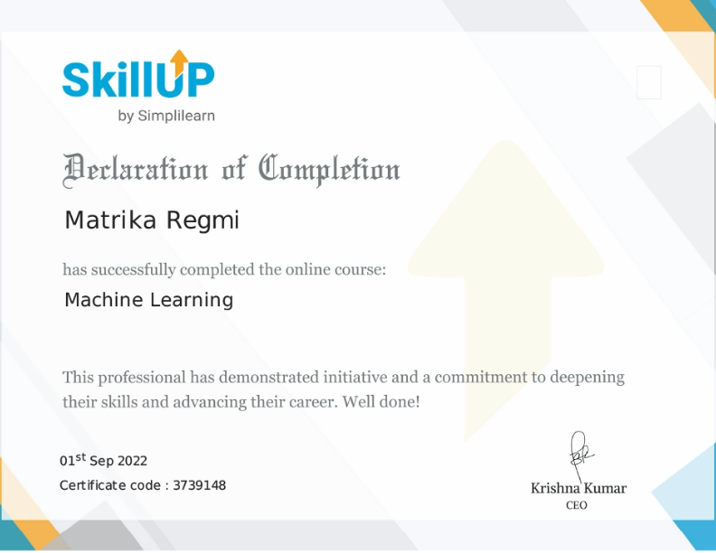 Machine Learning Certificate